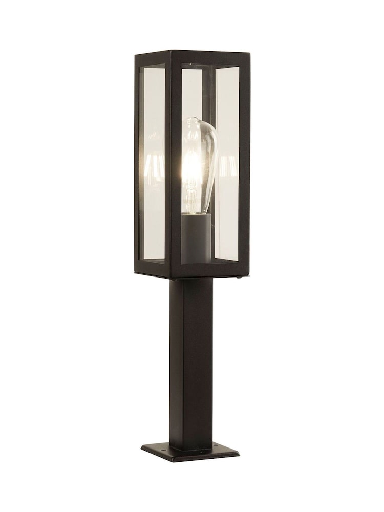 Searchlight Black and Clear Baku Small Outdoor Post Light - Image 2 of 4