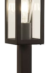 Searchlight Black and Clear Baku Small Outdoor Post Light - Image 4 of 4