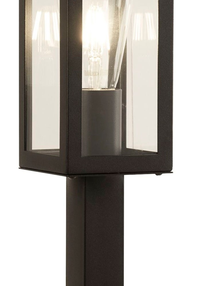 Searchlight Black and Clear Baku Small Outdoor Post Light - Image 4 of 4
