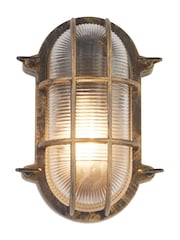 Searchlight Black Gold Clear Harbour Oval Wall Outdoor Light - Image 2 of 4