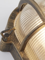 Searchlight Black Gold Clear Harbour Oval Wall Outdoor Light - Image 4 of 4