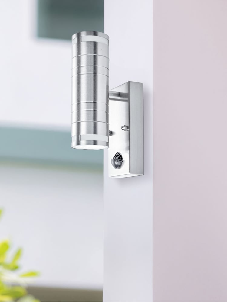 Searchlight Stainless Steel Liberty Double Outdoor PIR Wall Light - Image 1 of 4 Searchlight Stainless Steel Liberty Double Outdoor PIR Wall Light - Image 1 of 4