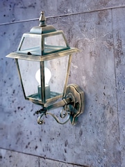 Searchlight Black and Gold Cannes Outdoor Uplight Wall Light - Image 1 of 4