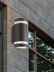 Searchlight Grey and Clear Durham GY Outdoor 2Lt Wall Light - Image 1 of 4