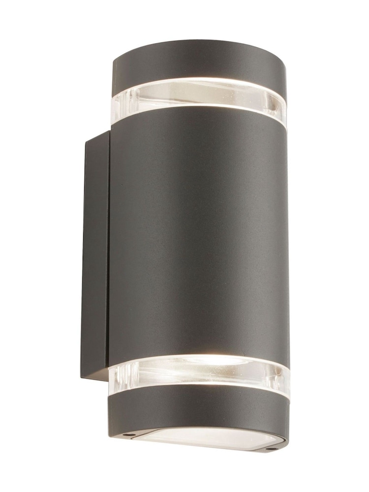 Searchlight Grey and Clear Durham GY Outdoor 2Lt Wall Light - Image 2 of 4