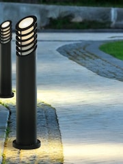 Searchlight Matt Black Lancelot Angle Outdoor Post Light - Image 1 of 4