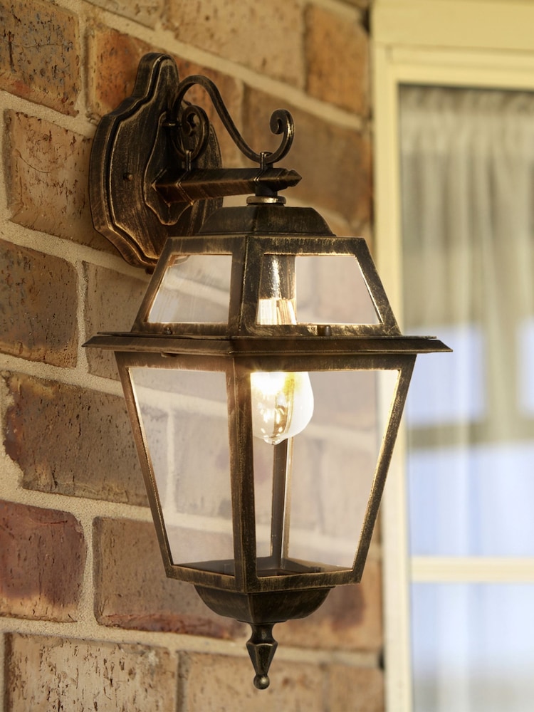 Searchlight Black and Gold Cannes Wall Outdoor Downlight - Image 1 of 4