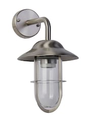 Searchlight Satin Silver and Clear Manhattan SS Outdoor Wall Light - Image 3 of 4