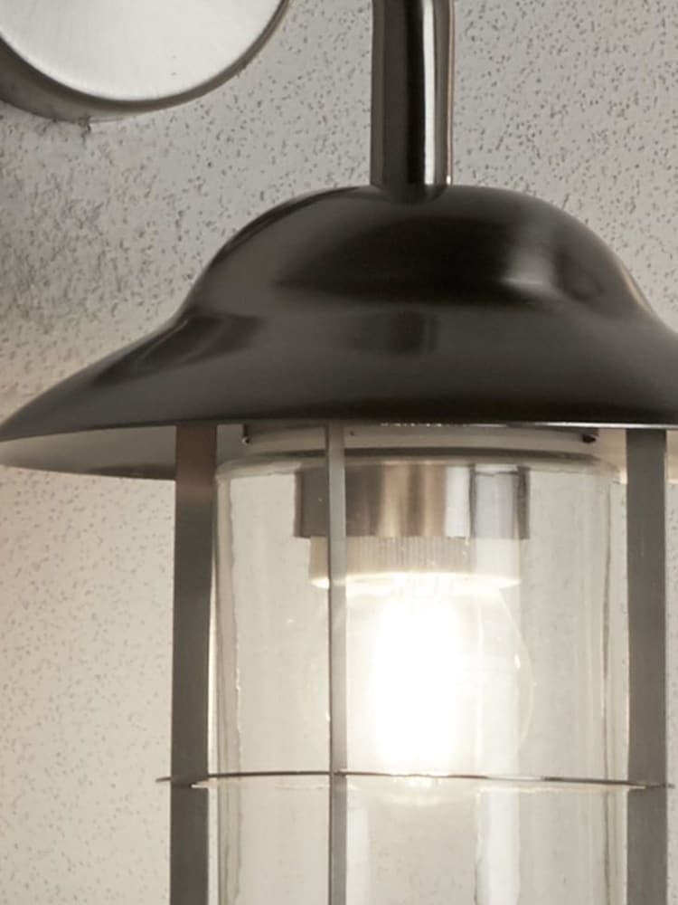 Searchlight Satin Silver and Clear Manhattan SS Outdoor Wall Light - Image 4 of 4