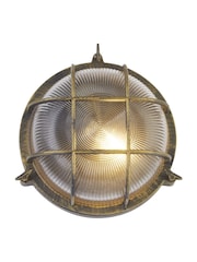 Searchlight Black Gold Clear Harbour BG Round Wall Outdoor Light - Image 2 of 4