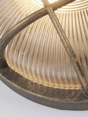 Searchlight Black Gold Clear Harbour BG Round Wall Outdoor Light - Image 4 of 4