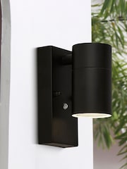 Searchlight Black White and Clear Berlin Outdoor Wall Light - Image 1 of 4