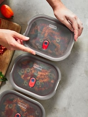 Black & Blum Grey/Red 600 ml Microwavable Steel Multifunction Meal Prep Set - Image 2 of 6