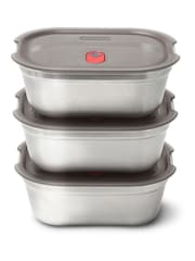 Black & Blum Grey/Red 600 ml Microwavable Steel Multifunction Meal Prep Set - Image 4 of 6