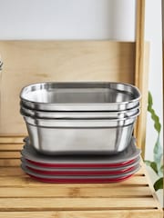 Black & Blum Grey Red 900 ml Microwavable Steel Multifunction Meal Prep Set - Image 2 of 6