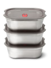 Black & Blum Grey Red 900 ml Microwavable Steel Multifunction Meal Prep Set - Image 4 of 6