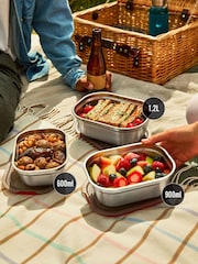 Black & Blum Grey/Red Microwavable Steel Multifunction Meal Prep Box Set - Image 2 of 6