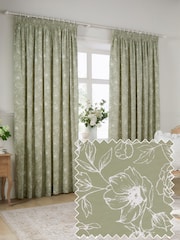 Wylder Sage Bella Pencil Pleat Curtains - Image 1 of 5