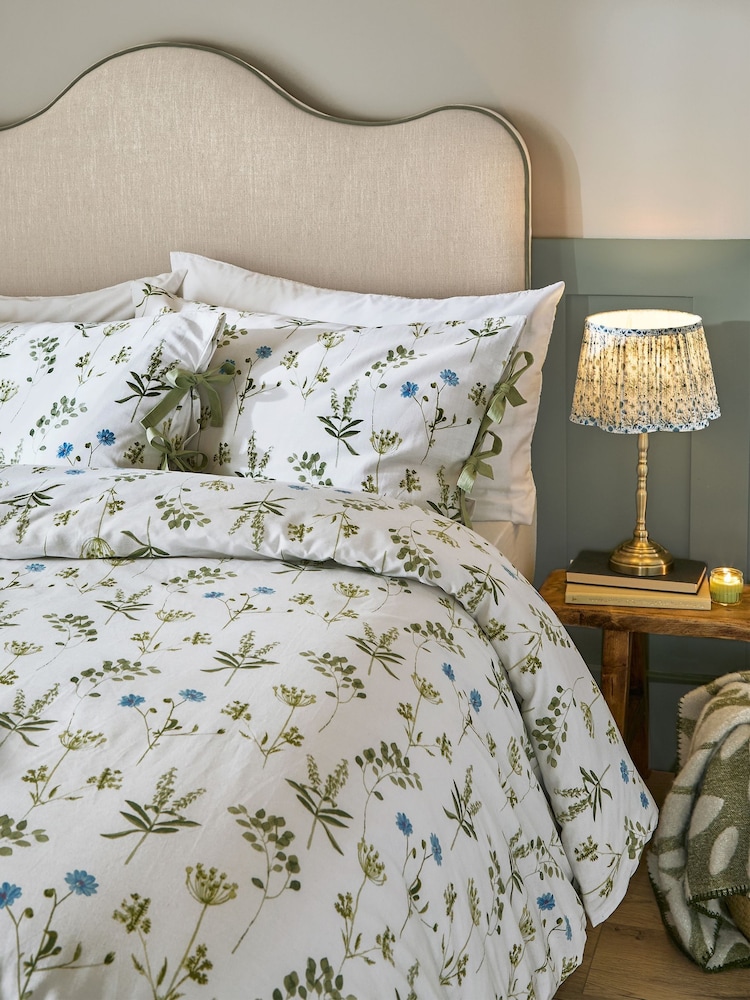 Wylder White Meadow Duvet Set With Bow Detail - Image 2 of 5 Wylder White Meadow Duvet Set With Bow Detail - Image 2 of 5