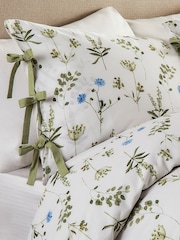 Wylder White Meadow Duvet Set With Bow Detail - Image 4 of 5