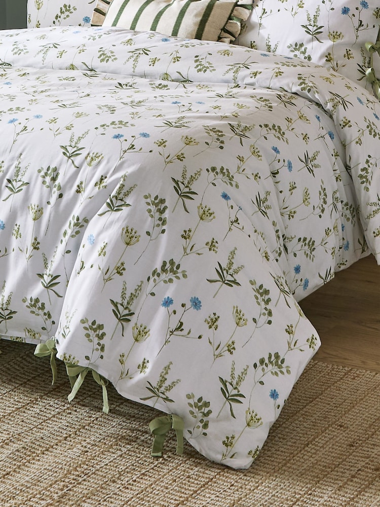 Wylder White Meadow Duvet Set With Bow Detail - Image 5 of 5 Wylder White Meadow Duvet Set With Bow Detail - Image 5 of 5