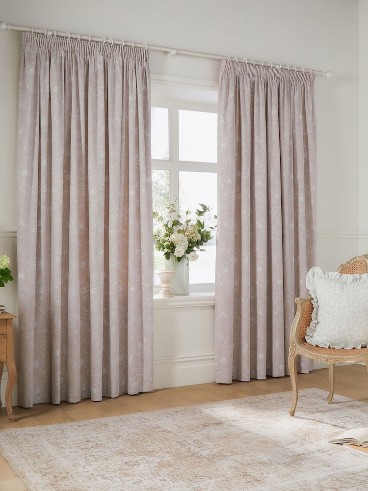 Wylder Natural Bella Pencil Pleat Curtains - Image 1 of 4
