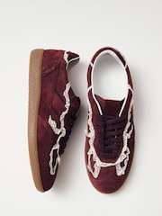 Alohas Burgundy Red Crochet Leather Trainers - Image 1 of 8