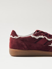Alohas Burgundy Red Crochet Leather Trainers - Image 3 of 8