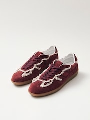 Alohas Burgundy Red Crochet Leather Trainers - Image 6 of 8