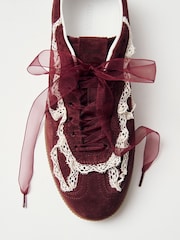 Alohas Burgundy Red Crochet Leather Trainers - Image 7 of 8