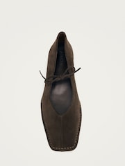 Alohas Coffee Sway Suede Square Toe Ballet Flats - Image 2 of 5