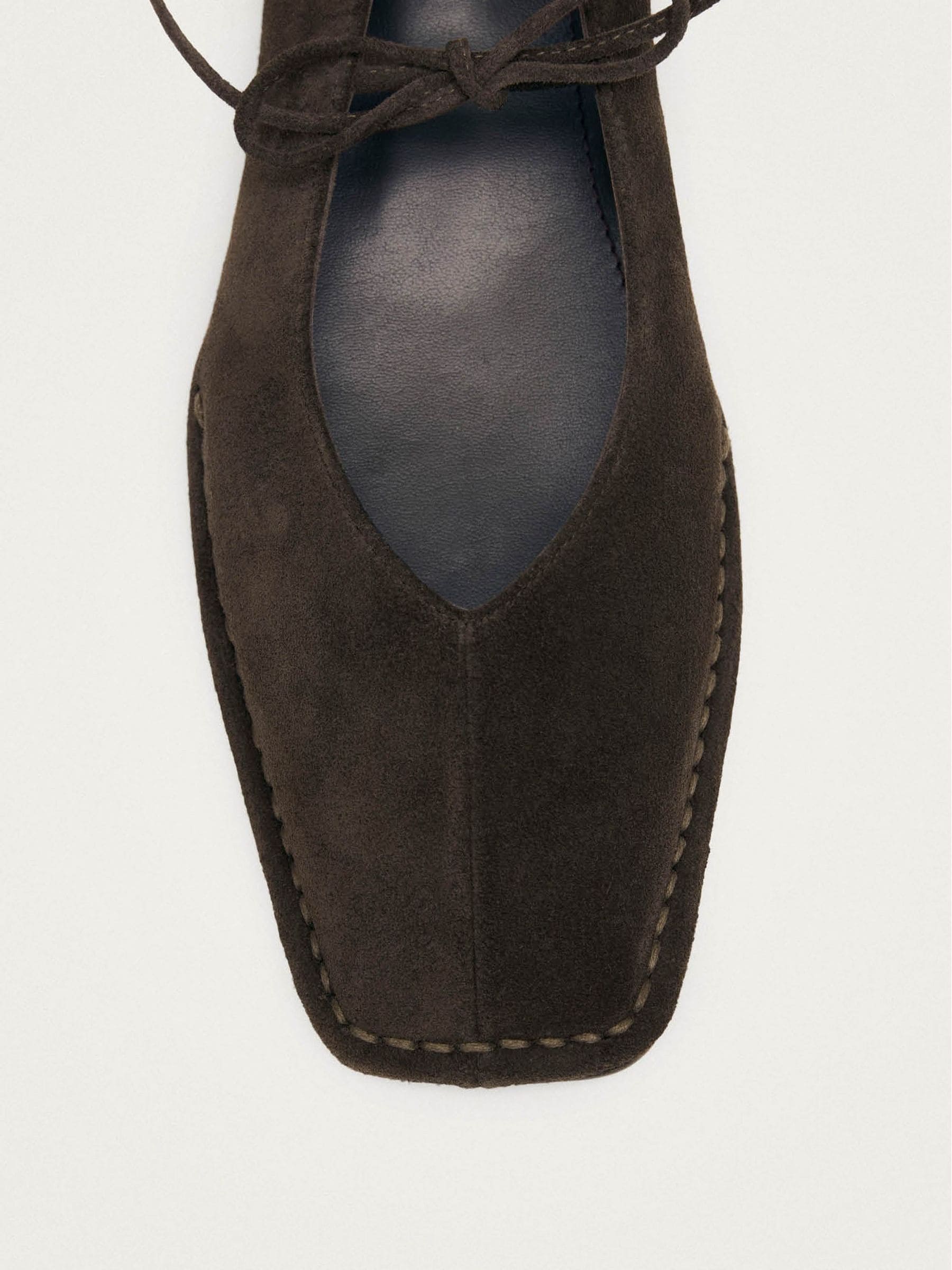 Buy Alohas Coffee Sway Suede Square Toe Ballet Flats from Next Romania