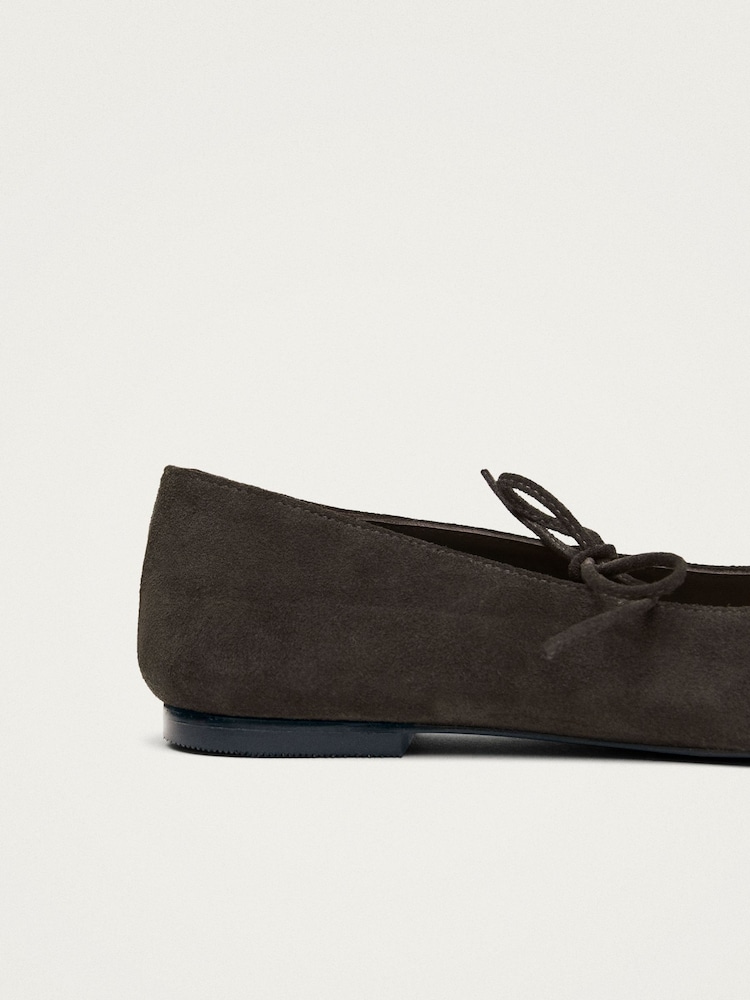 Alohas Coffee Sway Suede Square Toe Ballet Flats - Image 5 of 5 Alohas Coffee Sway Suede Square Toe Ballet Flats - Image 5 of 5