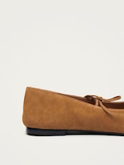 Alohas Tan Brown Sway Suede Square Toe Ballet Flats - Image 5 of 6