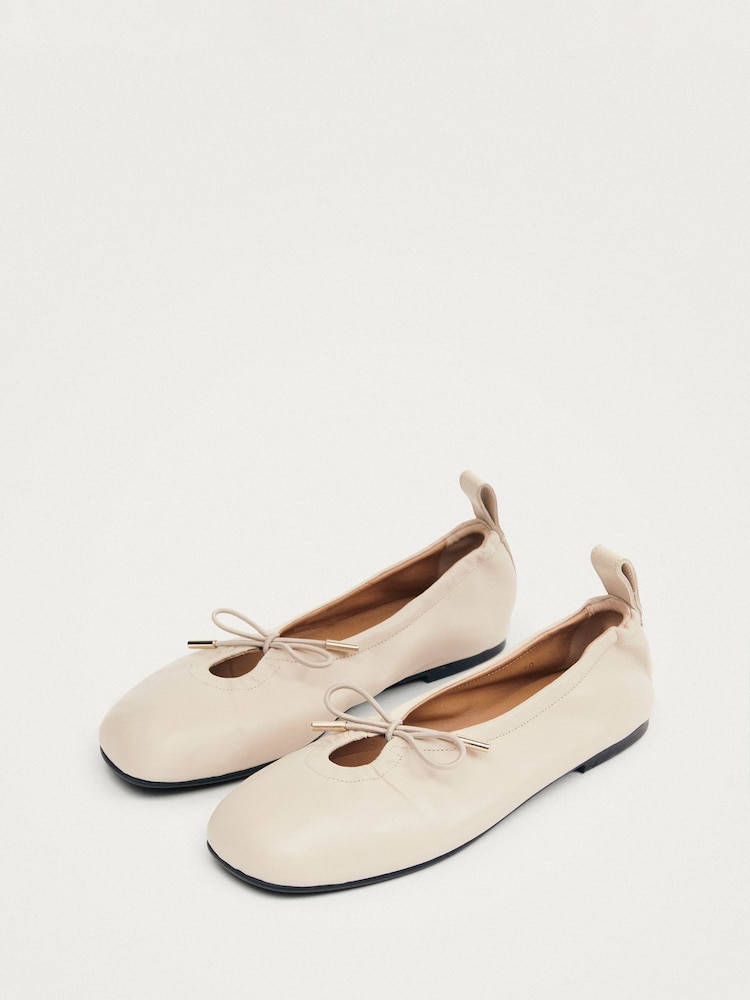 Alohas Cream Rosalind Leather Ballet Shoes - Image 2 of 4