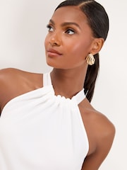 Lipsy White Satin Chiffon Mix Halter Neck Vest - Image 2 of 5