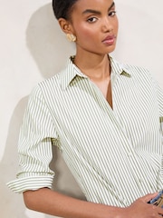 Lipsy Green Stripe Poplin Shirt - Image 3 of 5