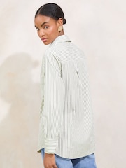 Lipsy Green Stripe Poplin Shirt - Image 5 of 5