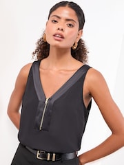 Lipsy Black Zip front Vest - Image 1 of 4