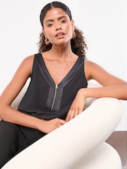 Lipsy Black Zip front Vest - Image 2 of 4