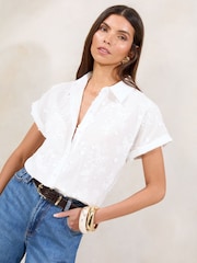 Lipsy White 3D Short Sleeve Shirt - Image 1 of 5