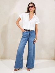 Lipsy White 3D Short Sleeve Shirt - Image 5 of 5