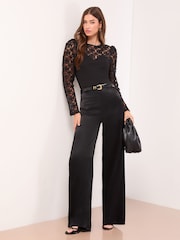 Lipsy Black 3D Fabric Puff Sleeve Top - Image 3 of 4