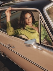 Lipsy Green Satin Godet Detail Shirt - Image 5 of 5