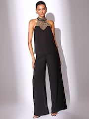 Lipsy Black Gold Sequin Halter Neck Top - Image 3 of 4