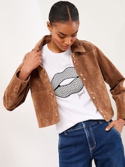 Lipsy White Bisou Lips Crew Neck T-Shirt - Image 2 of 4