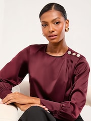Purple Button Detail - Lipsy Satin Blouse - Bild 2 von 5