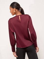 Purple Button Detail - Lipsy Satin Blouse - Bild 5 von 5