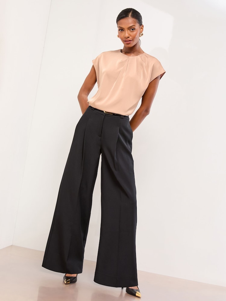 Lipsy Pink Satin Ruched Top - Image 2 of 4