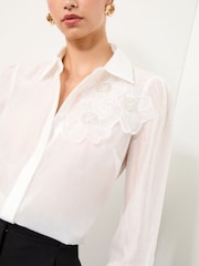 Lipsy Embellished 3D Flower Button Down Shirt - Image 1 of 4